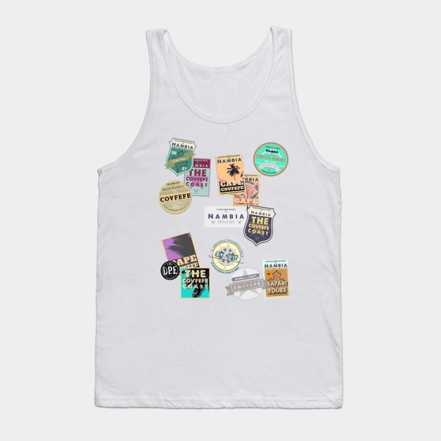 Souvenir Travel Stickers - Nambian camp colour Tank Top by Dpe1974